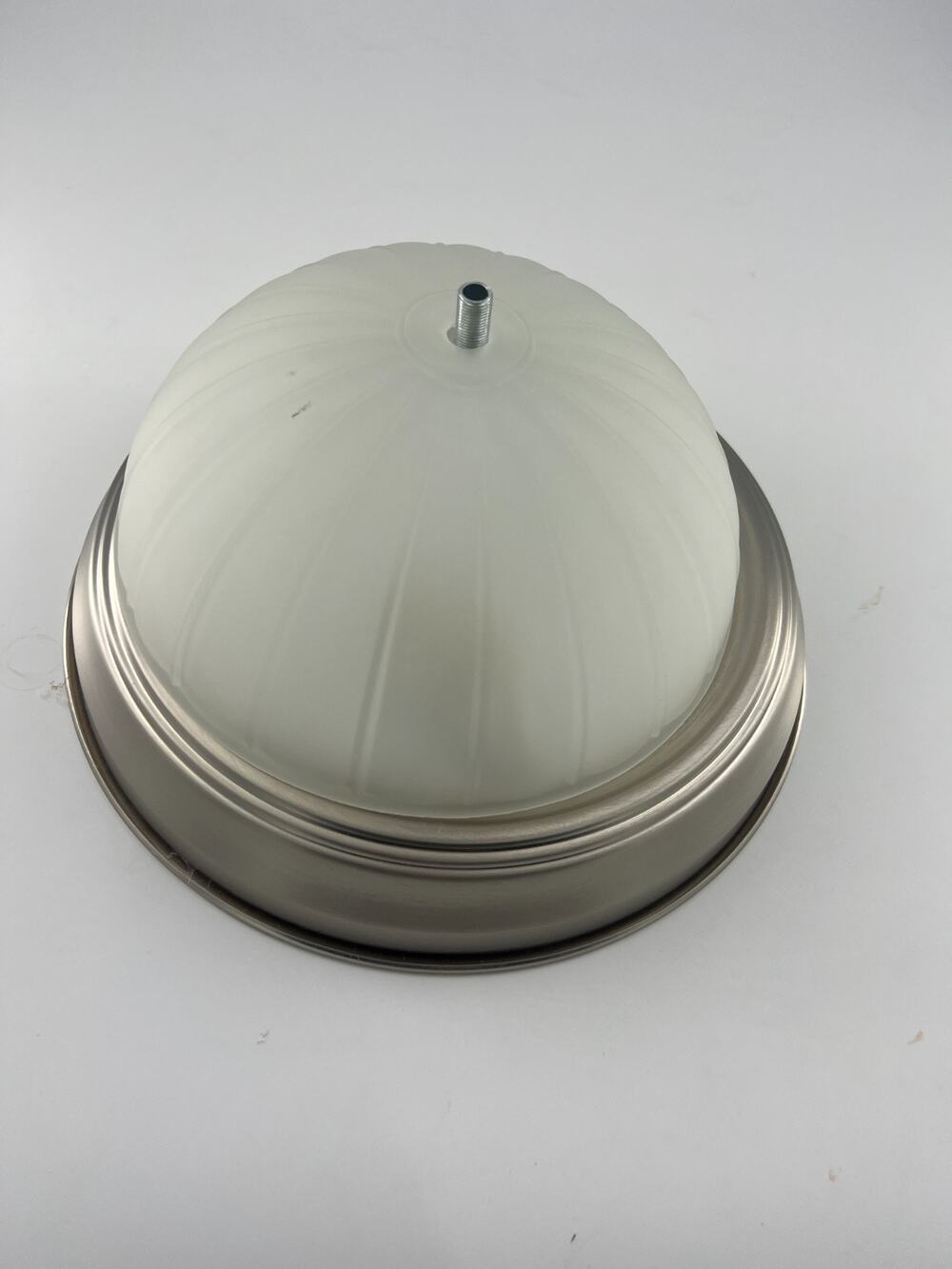 Ceiling Light Flush Mount Fixture Brushed Nickel Frosted Glass Dome